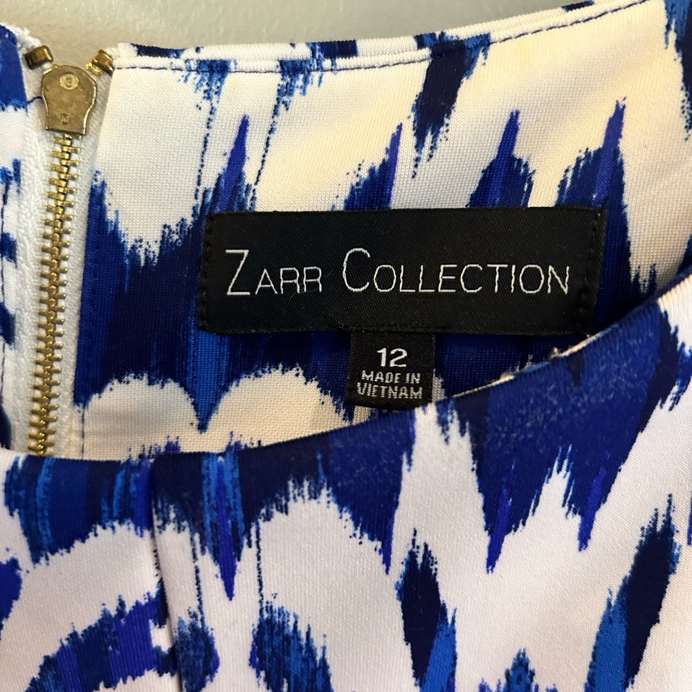 Zara blue and white a line midi dress - Picture 3 of 3